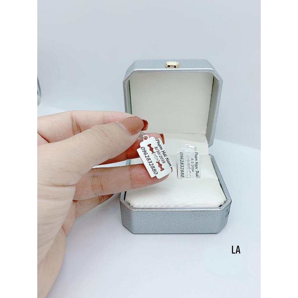 Dây chuyền vòng cổ bạc bé trai mặt khắc chữ miễn phí MS140120,phụ kiện,Vàng bạc an chi