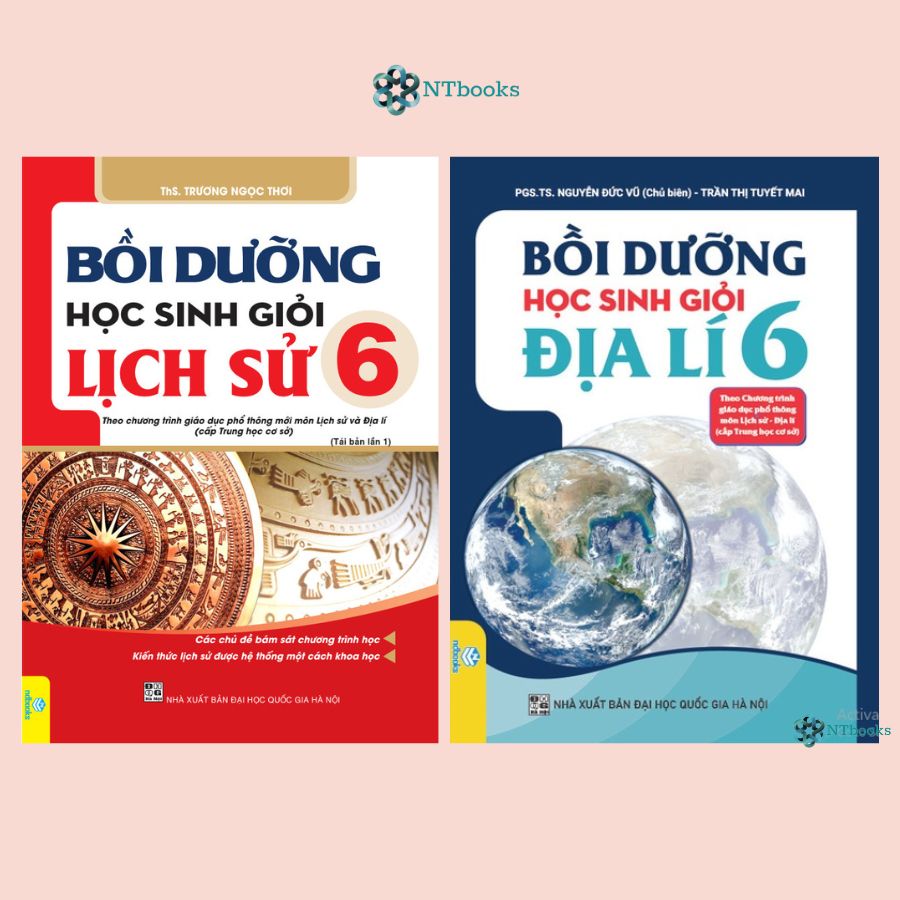 Combo 2 cuốn sách Bồi dưỡng học sinh giỏi Lịch Sử 6 + Địa Lí 6 - Theo chương trình  mới