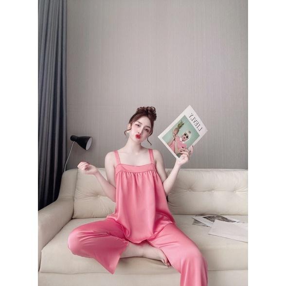 Đồ ngủ sexy, Đồ ngủ nữ lụa cao cấp mềm mại, Đồ bộ satin mùa hè