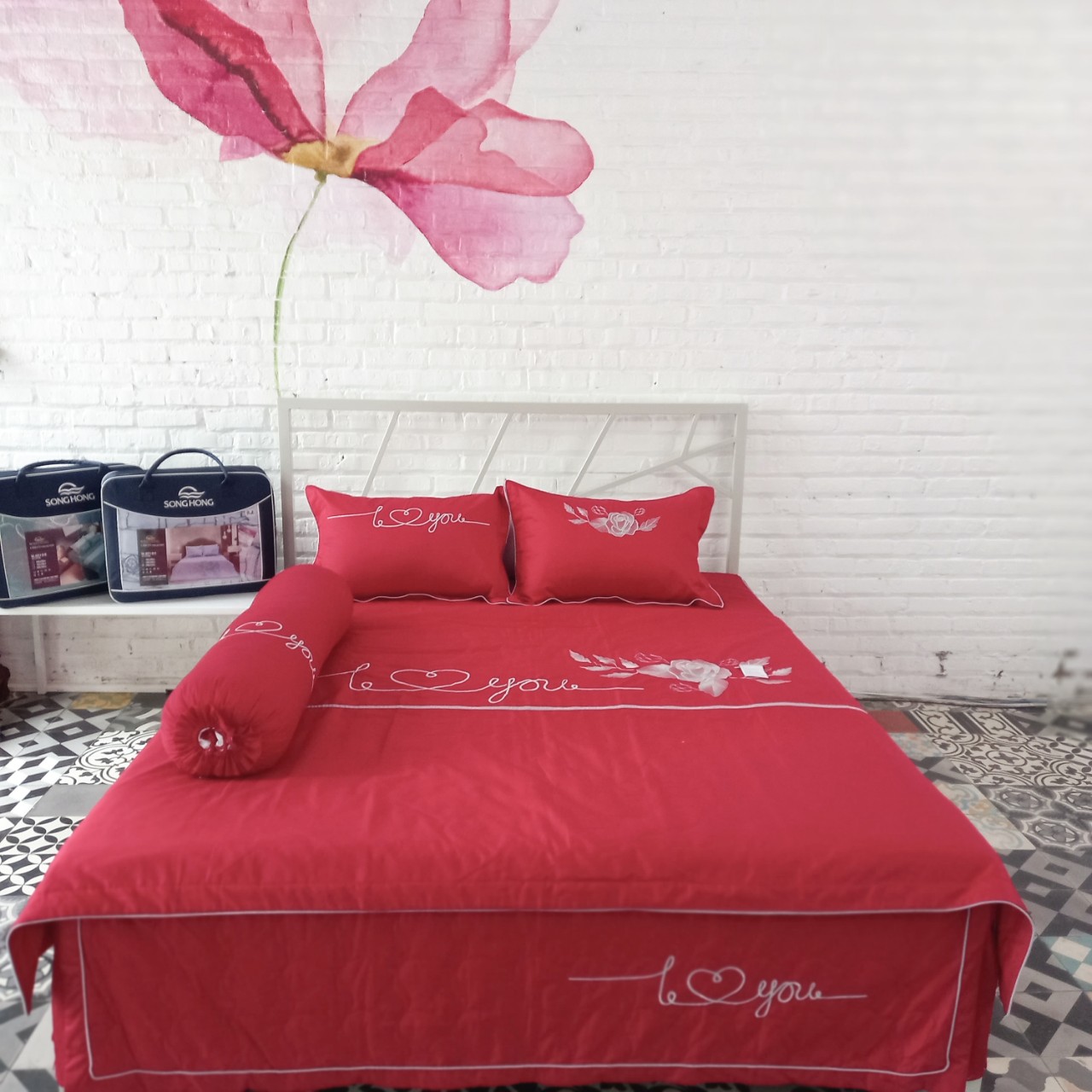 Bộ chăn ga gối cao cấp Sông Hồng UC21008