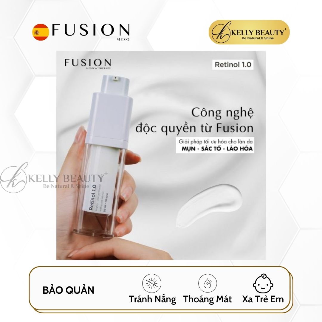Fusion Retinol 1.0 - Da Sáng Đều Màu, Mờ Thâm Sạm Nám; Giảm Dày Sừng; Căng Mịn và Se Lỗ Chân Lông - Kelly Beauty