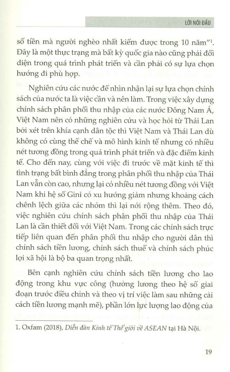 Chính Sách Phân Phối Thu Nhập Của Thái Lan Và Hàm Ý Cho Việt Nam (Sách chuyên khảo)