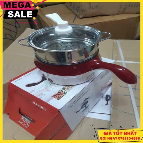 Nồi Chiên Nấu Mini Đa Năng Chống Dính 2 Tầng Kèm Lồng Hấp Inox (Màu Ngẫu Nhiên) - Giao Hàng Toàn Quốc