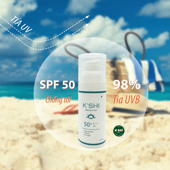 Kem Chống Nắng K'shi Bảo Vệ Tối Ưu, Nâng Tông Tự Nhiên Và Dưỡng Trắng Da Với SPF 50+ PA+++ 60ml