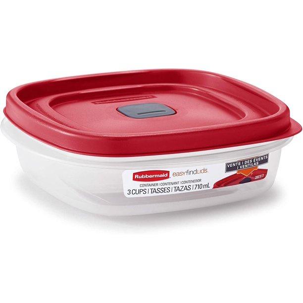 Hộp nhựa đựng thực phẩm nắp đỏ có vent Rubbermaid USA size 710ML