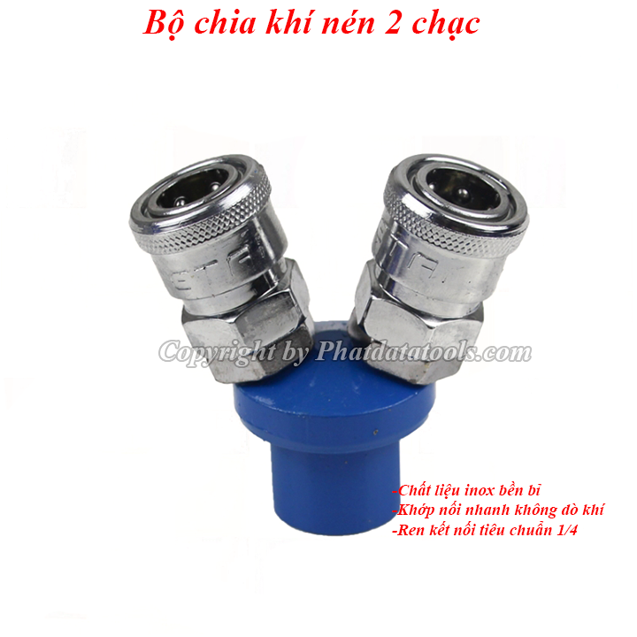Chạc 2 chia khí nén - Bộ chia 2 khí nén