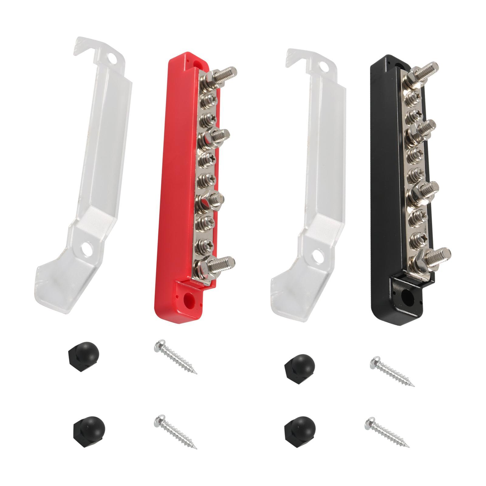 2x Bus Bar Power Distribution Block 4x M6 Studs 6x Screws for Boat Car