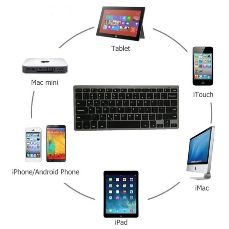 Bluetooth Không Dây Mini Bàn Phím Di Động Nga/Tây Ban Nha/Tiếng Ả Rập/Tiếng Anh Bố Trí Cho Máy Tính Bảng/Laptop/Điện Thoại Thông Minh/IOS/Windows/Android