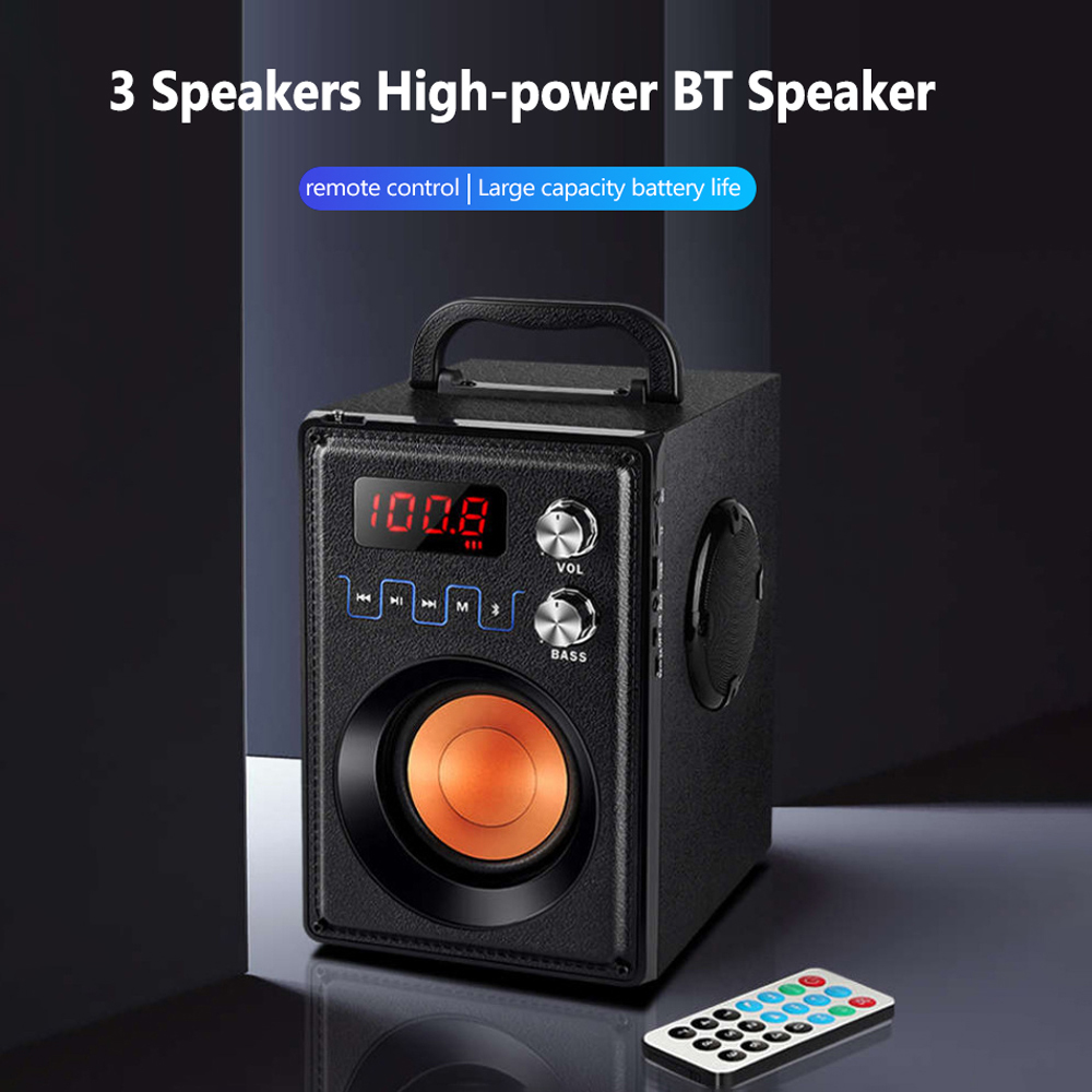 Loa không dây BT di động A800 Loa siêu trầm trong nhà và ngoài trời,Màn hình LCD