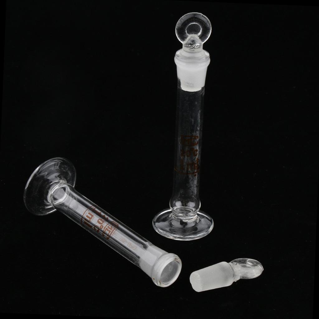 Set Of 4x Micro Volumetric Flask With Base, Ground Stopper, and Permanent graduation line easy to read