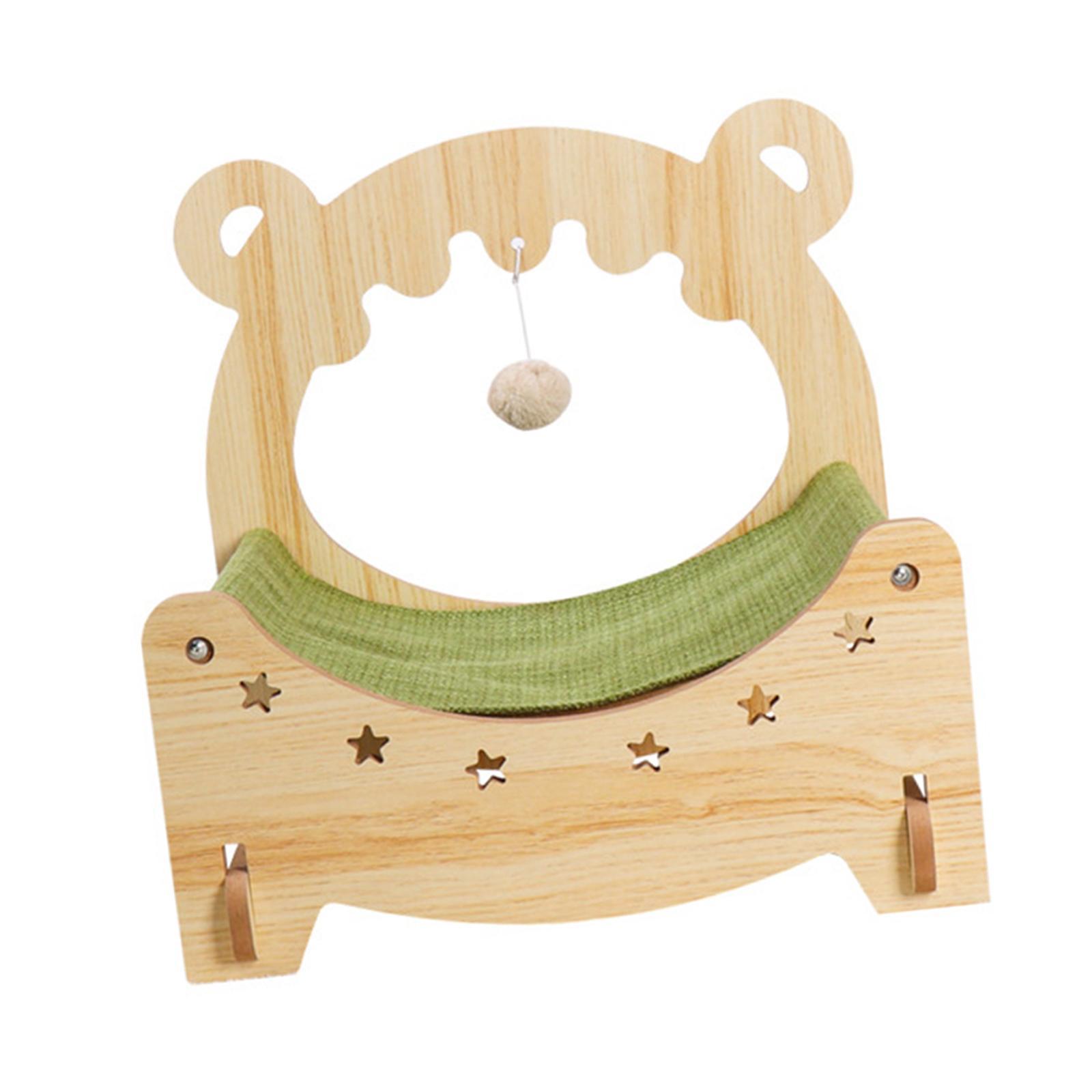 Wooden Cat Bed Hammock Elevated Cat House Sleeping Nest for Cat Rabbit Puppy