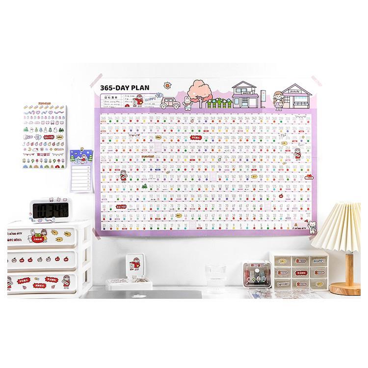 365 Day Plan dán tường kèm sticker trang trí độc đáo - MiuSua