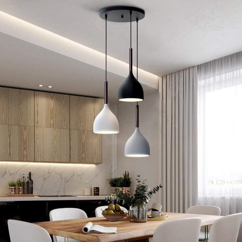 Cụm 3 đèn thả bàn ăn cao cấp 3 chế độ màu, sơn tĩnh điện màu sắc sang trọng, tặng kèm bóng LED chuyên dụng