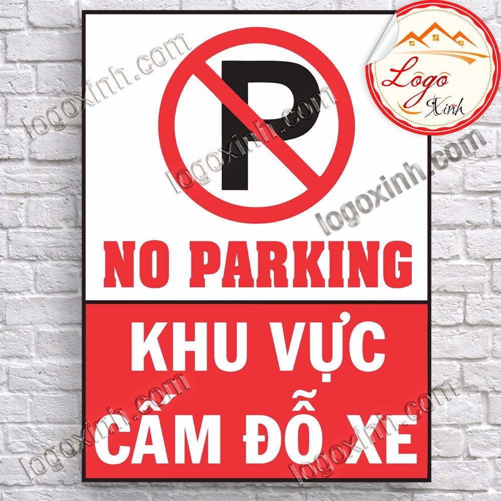 Logo sticker decal dán khu vực cấm đỗ xe, biển thông báo nơi cấm đậu xe no parking area