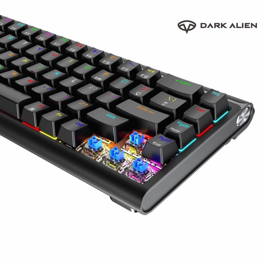 Bàn phím cơ Dark Alien K68 không dây Bluetooth Game Bàn phím 3 Chế độ Trò chơi đèn nền cơ học