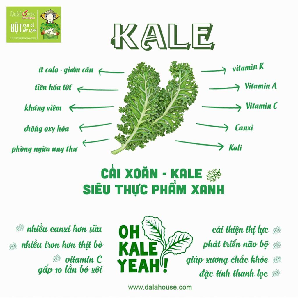 Bột cải xoăn kale sấy lạnh nguyên chất Dalahouse 60gr đạt tiêu chuẩn Châu Âu