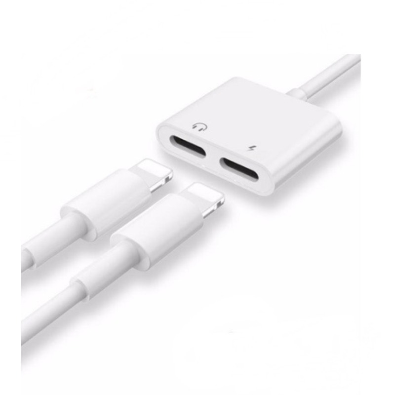 cáp chuyển đổi tai nghe 2 đầu vừa sạc vừa nghe iphone ipad - jack chuyển đổi tai nghe từ lightning sang 2 cổng lightning