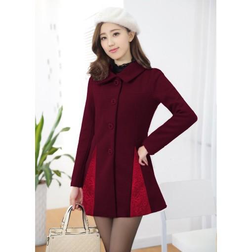 Áo Khoác Dạ Phối Ren Cao Cấp - QA0075