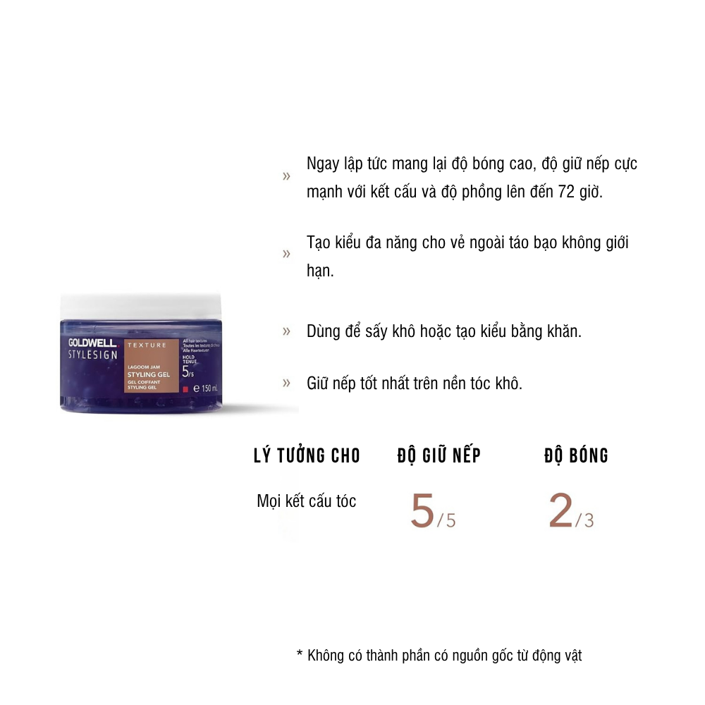 Gel Tạo Kiểu Tóc Goldwell Lagoom Jam Giữ Nếp Lâu Với Kết Cấu Và Độ Phồng Lên Đến 72 Giờ 150ml