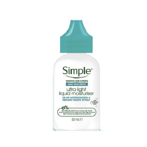 Kem dưỡng da dầu Simple Daily Skin Detox Ultra light Liquid Moisturiser - 50ml (Bill Anh)