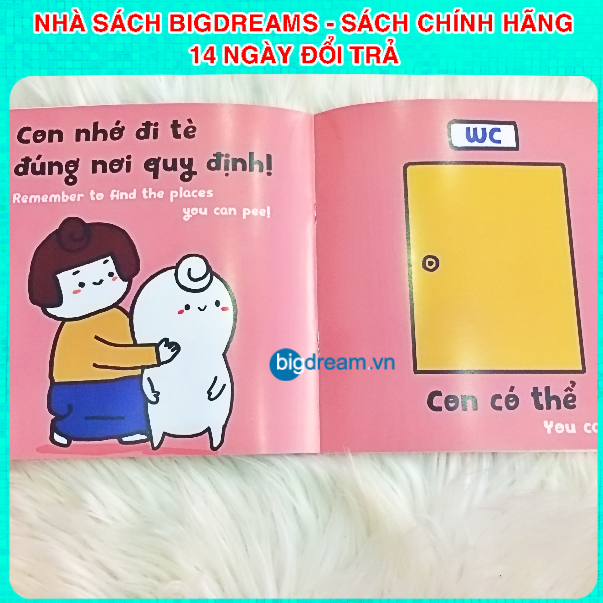 BẢN MỚI SONG NGỮ Miu Bé Nhỏ Đừng Tè Bậy Nhé! Phần 1 Ehon Kĩ Năng Sống Cho Bé 1-6 Tuổi Miu miu tự lập hiểu chuyện