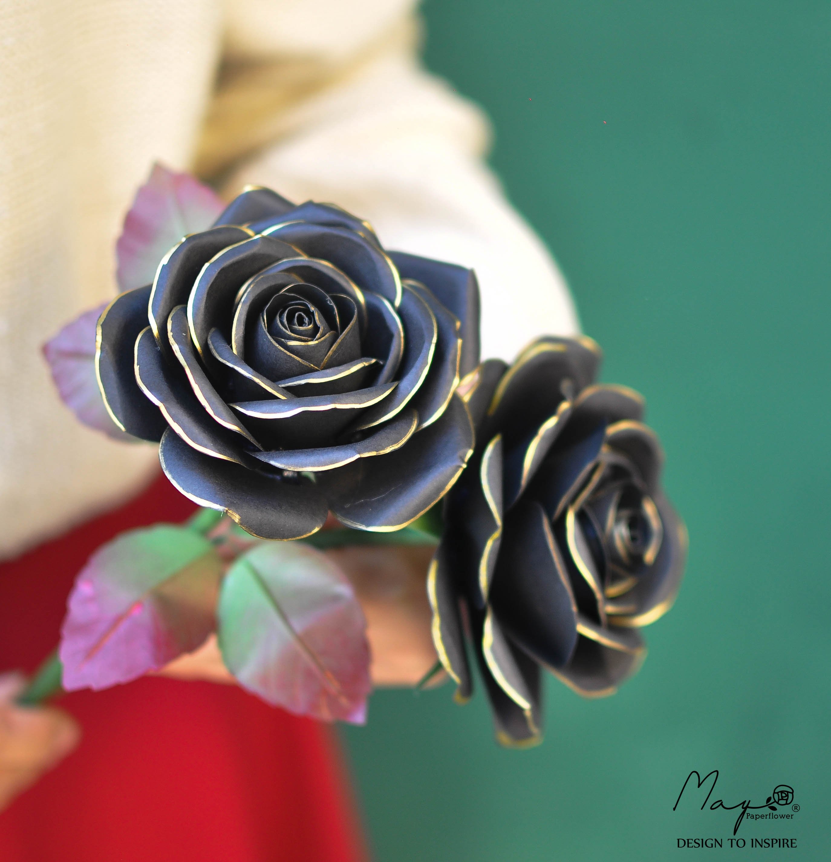 Hoa giấy handmade cao cấp - Black Rose Maypaperflower - hoa giấy nghệ thuật