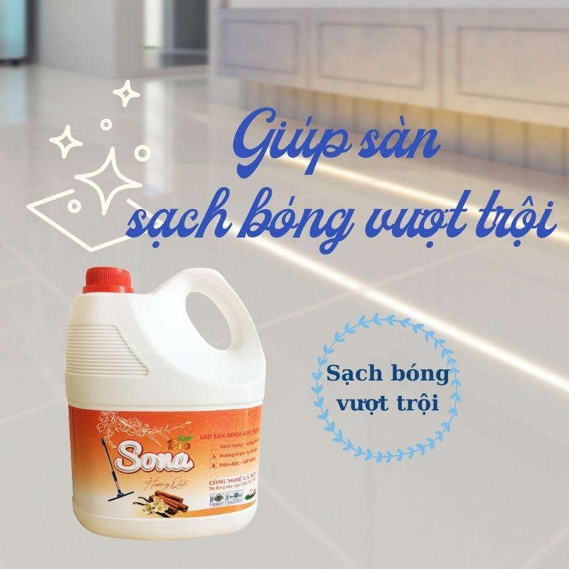 Nước lau sàn nhà sinh học SONA 3.6L hương chanh sả, quế 100% từ thiên nhiên