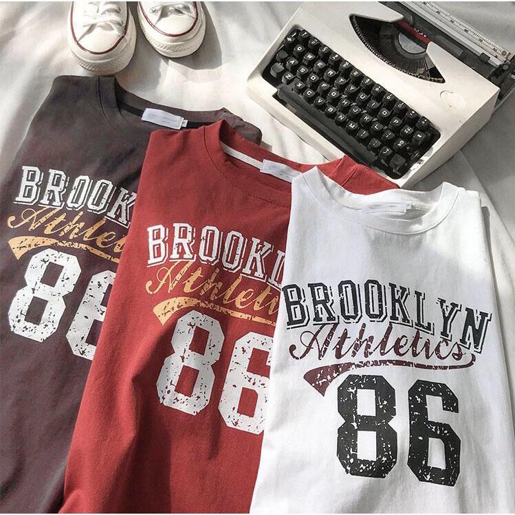 Áo thun tay lỡ form rộng Brooklyn 86 - Unisex nam nữ đều mặc được