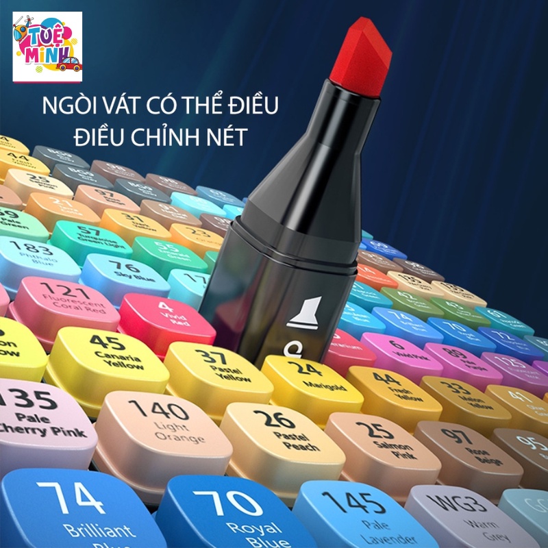 Màu marker, bút marker gồm 48 màu kèm túi vải chuyên nghiệp