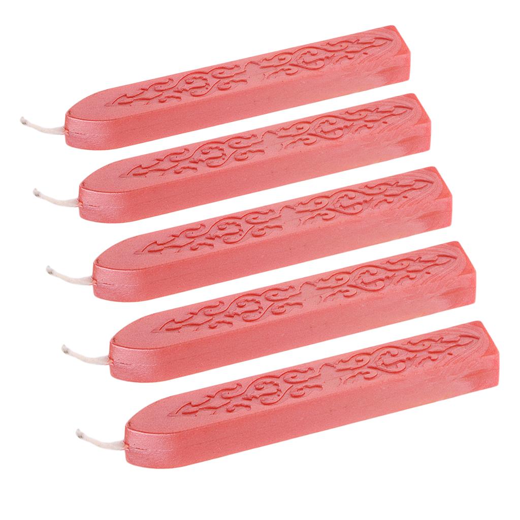 5 Pieces Vintage Sealing Seal Wax Sticks with Wick for Wedding Invitation Letter Card