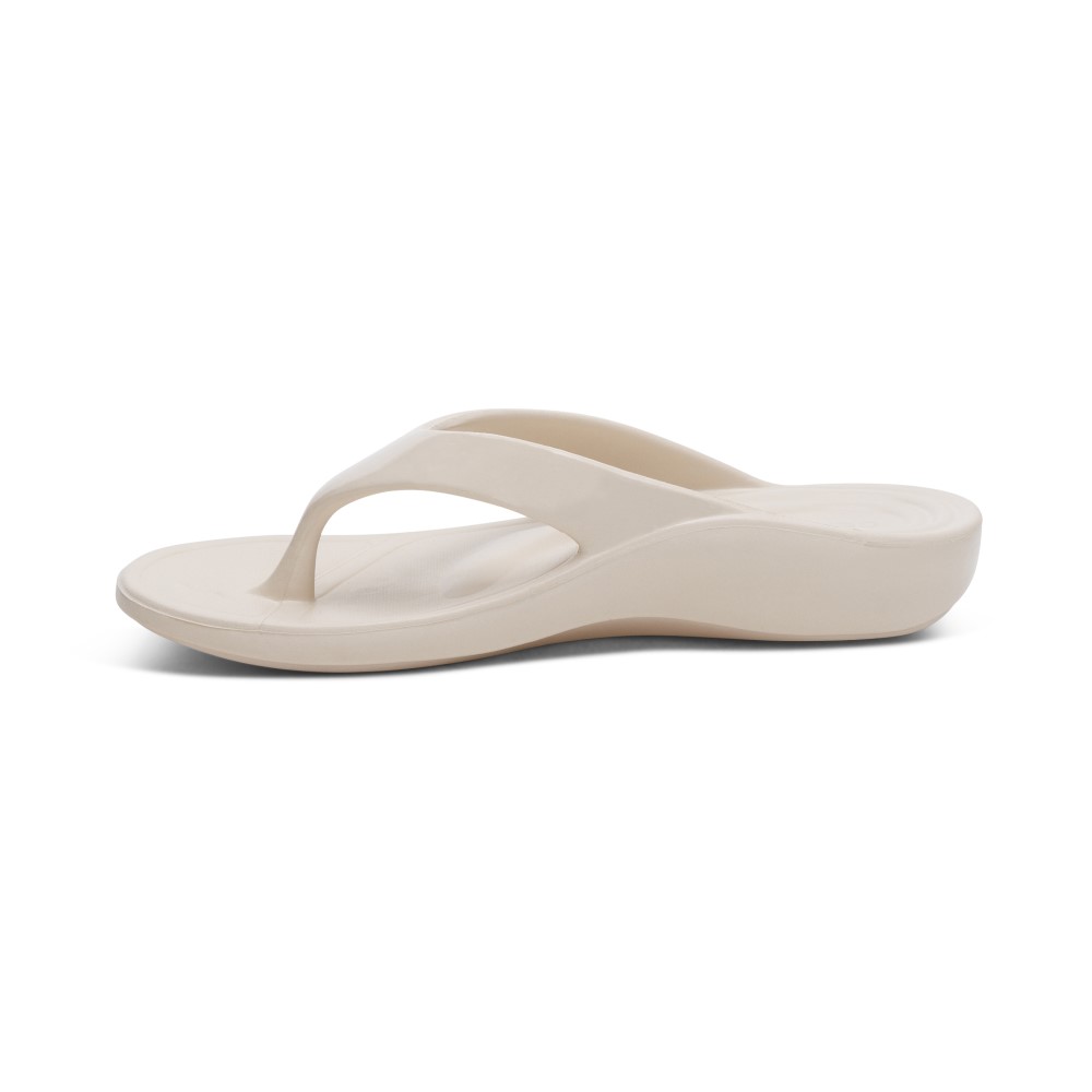 Dép xỏ ngón sức khỏe nữ Aetrex Maui Ivory - dép kẹp chống đau chân
