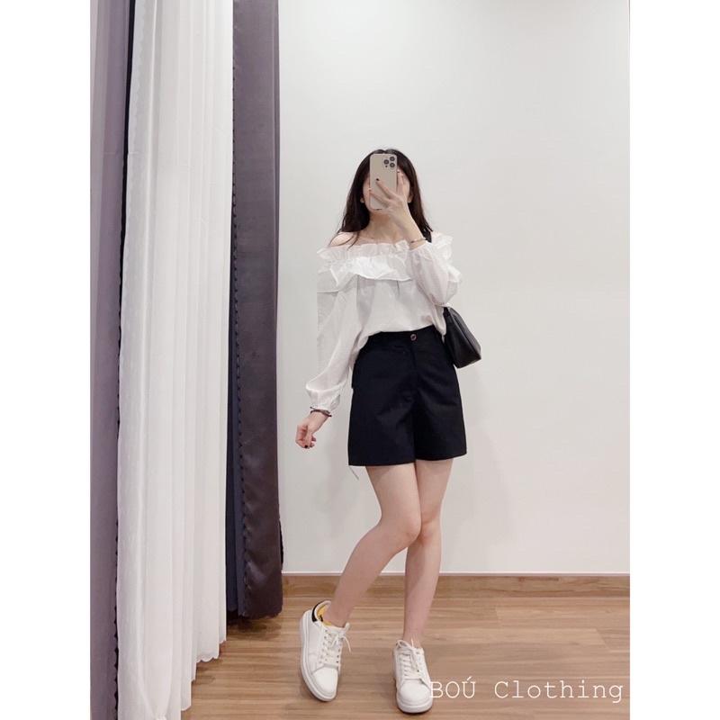 Áo trễ vai nữ viền bèo nữ tính