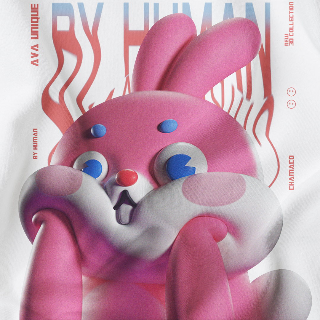 Áo thun  tay lỡ AVAUNIQUE Chất Cotton dáng Unisex CHAMACO RABBIT