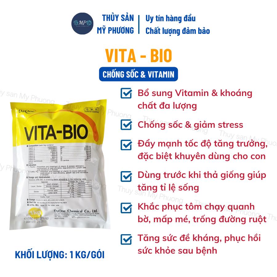Bổ sung vitamin khoáng điện giải chống sốc Vita Bio kích thích lột ăn mạnh tăng trọng cho tôm thẻ cá lươn ếch ốc ba ba
