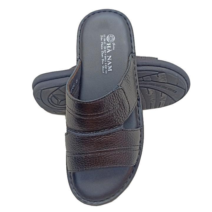 Dép Nam Quai Ngang HÀ NAM Da Bò Thật Cao Cấp DN249C