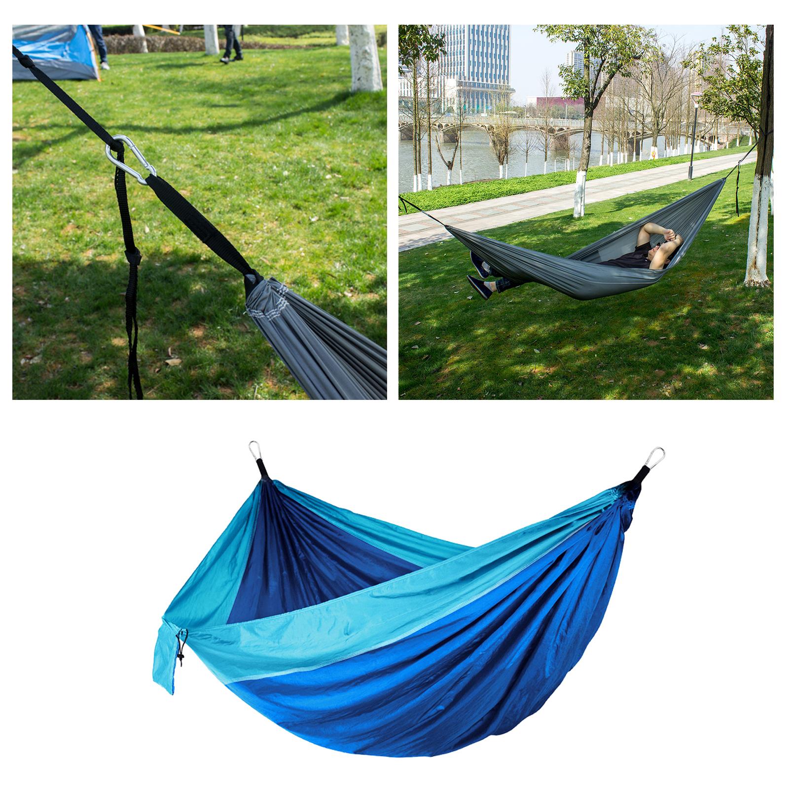 2 Person Hanging Hammock Swing Camping Canvas Bed with Straps, Hooks