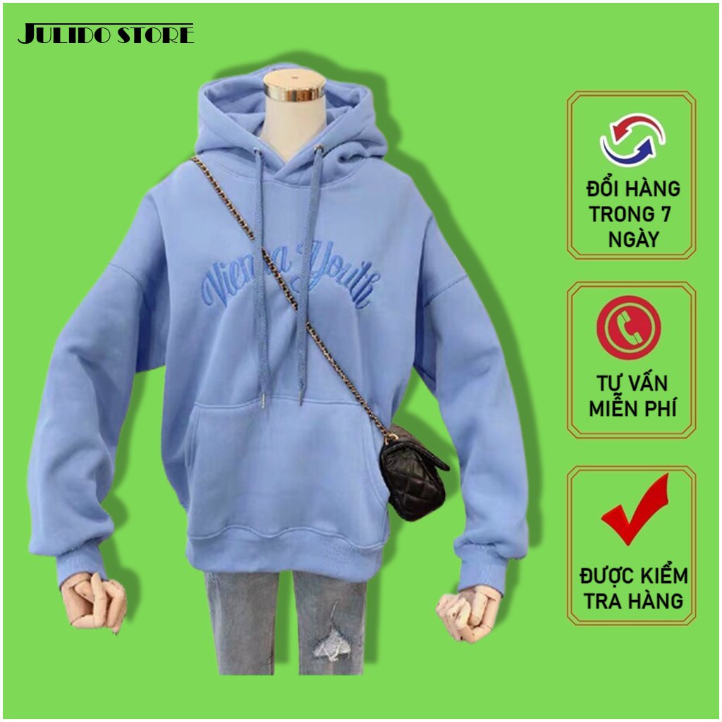 Áo Hoodie Nữ Julido, áo khoác nữ thu đông form rộng mẫu HĐ13