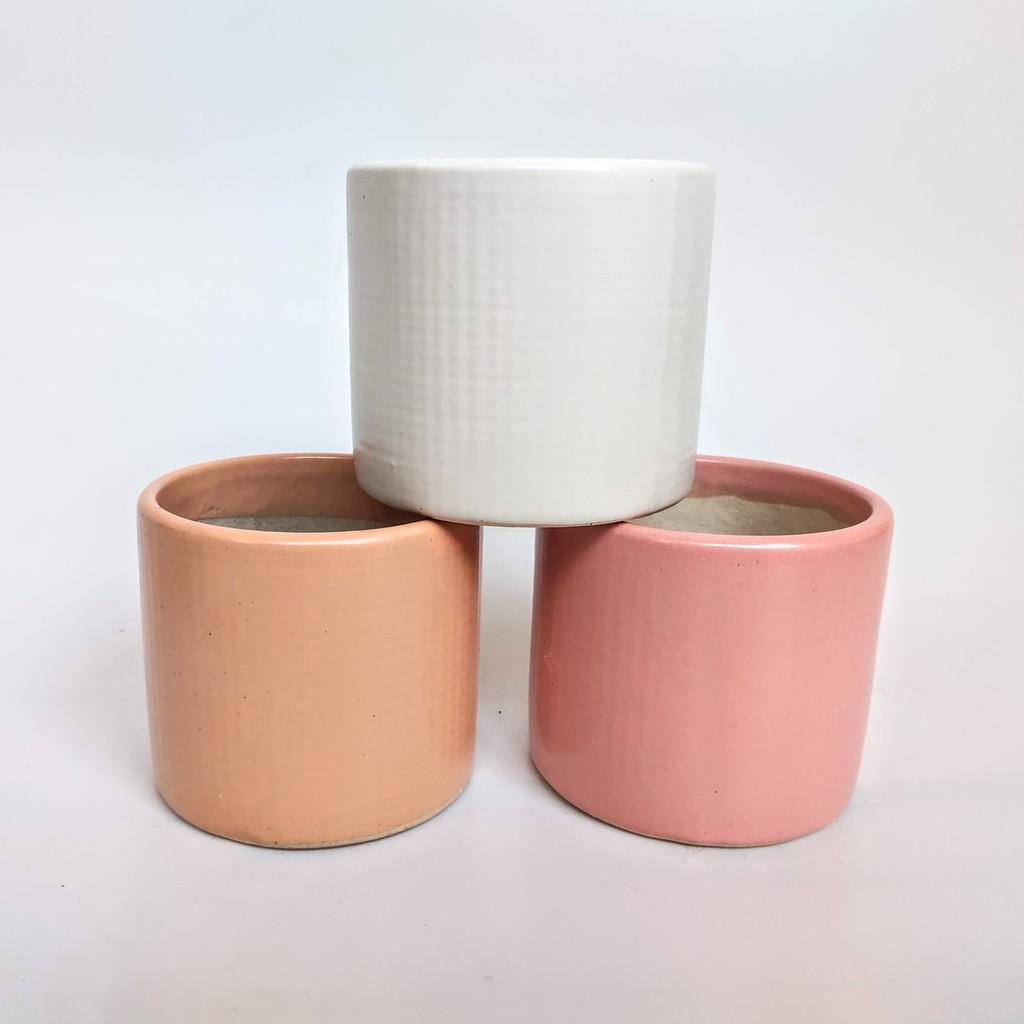 Chậu sứ trụ men lạnh siêu xinh. Chậu sứ men lạnh 8 cm, phù hợp trồng sen đá, xương rồng, cẩm nhung, cây mini