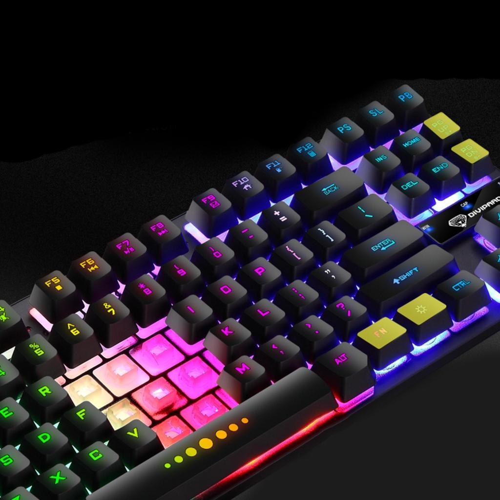 2x USB Wired 87 Keys Mechanical Gaming Keyboard RGB Backlit for PC Gamers