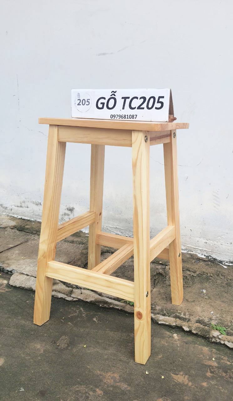 GHẾ GỖ MẶT TRÒN CAO 60cm, 80cm, 100cm - 205TC