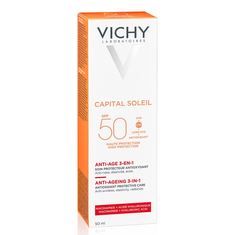 Kem chống nắng bảo vệ, giảm lão hóa Vichy Capital Soleil 3in1 Anti-Aging SPF50 50ml