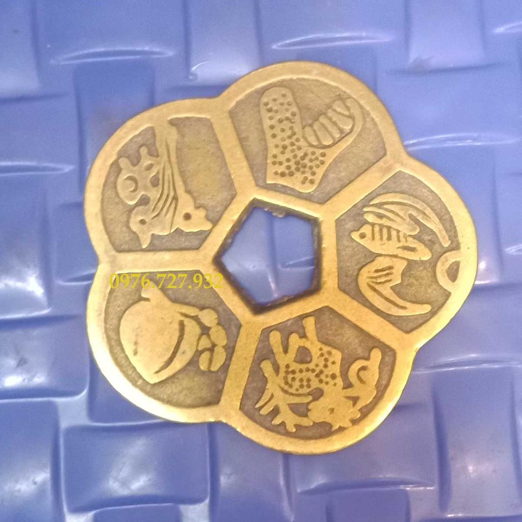 Xu hoa mai cỡ to kích thước 7.5cm, xu hoa mai, xu phong thủy