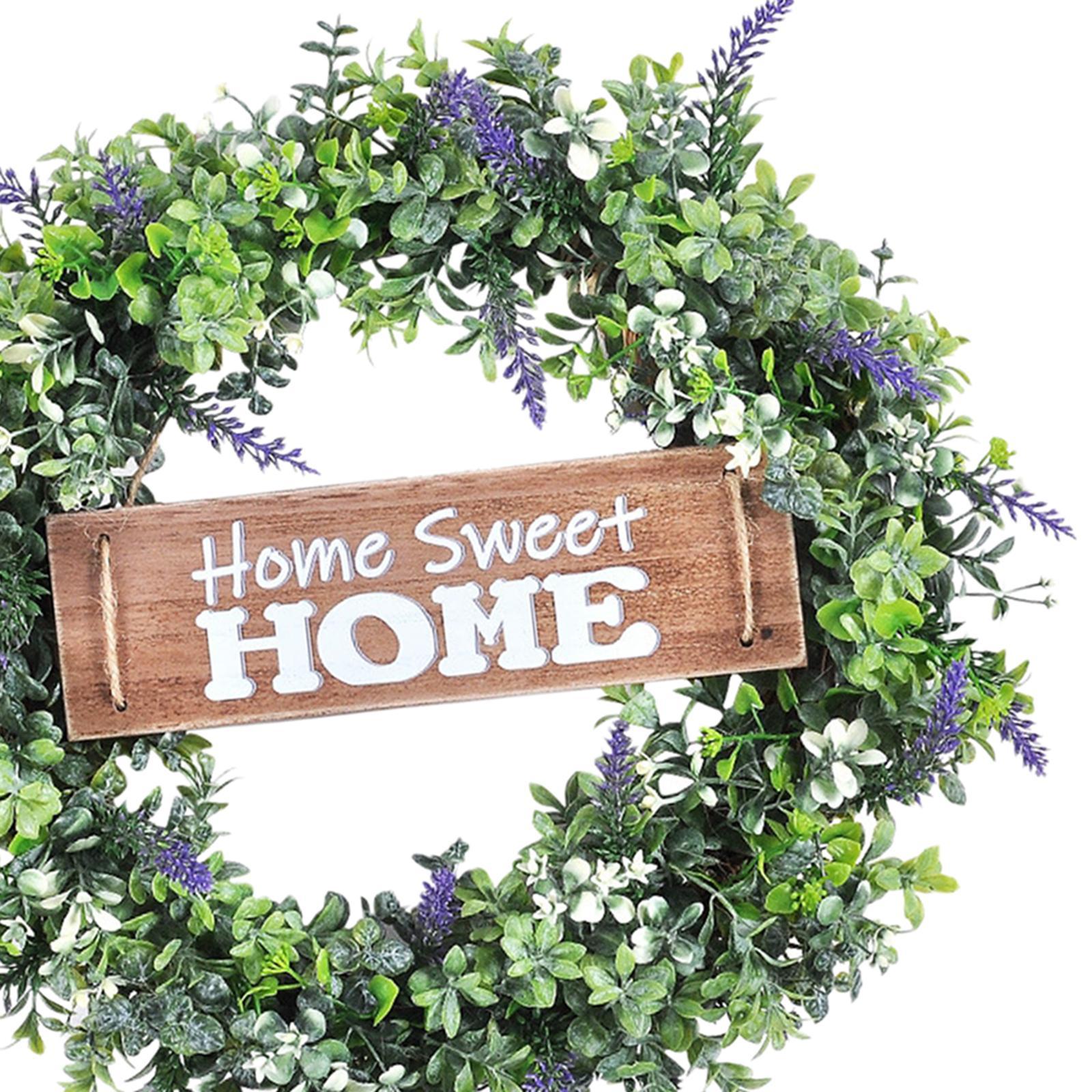 Eucalyptus Leaves Wreath for Front Door with Board Decoration Window Hanging