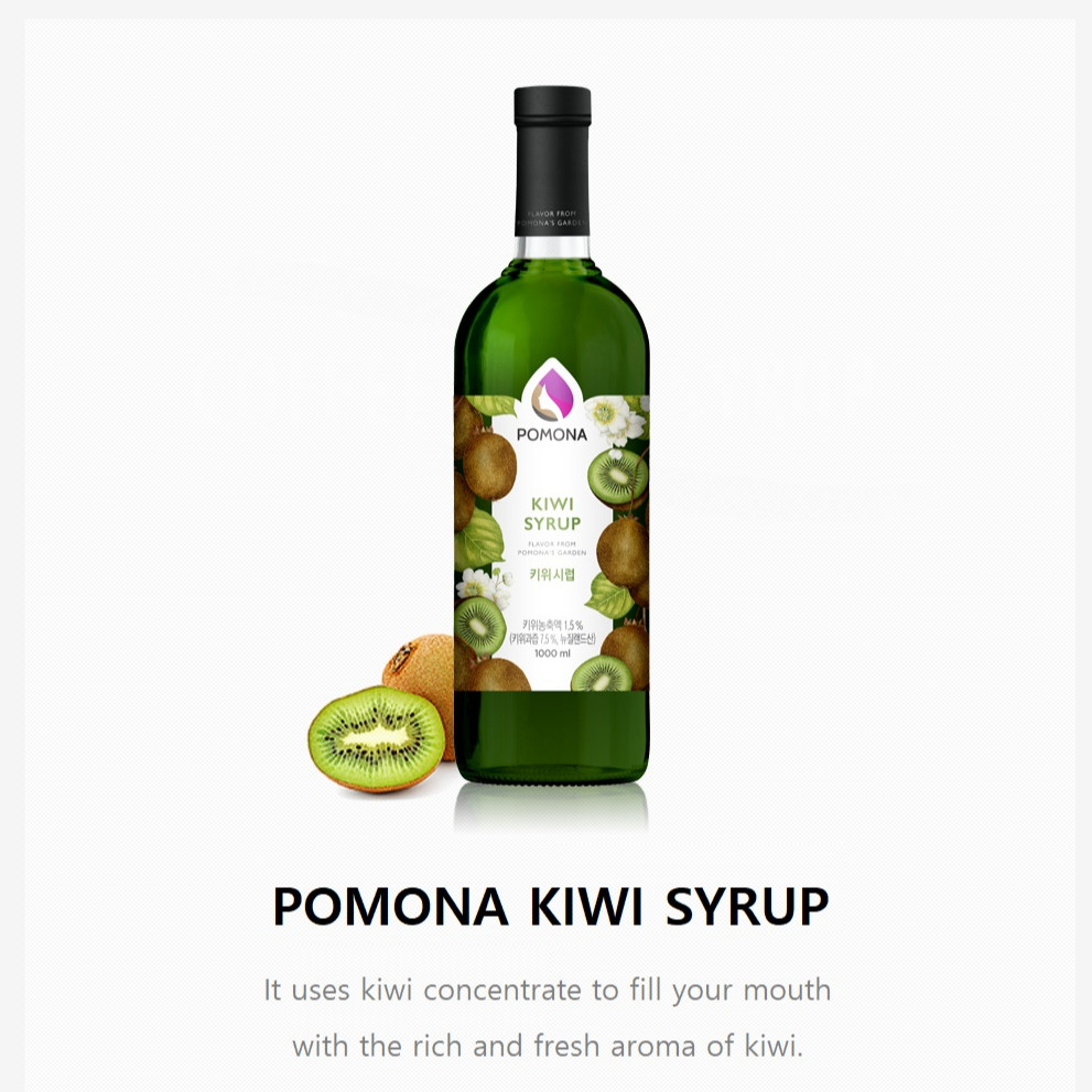 SIRO TRÁI CÂY POMONA KIWI (CHAI 1000ML) NGUYÊN LIỆU PHA CHẾ