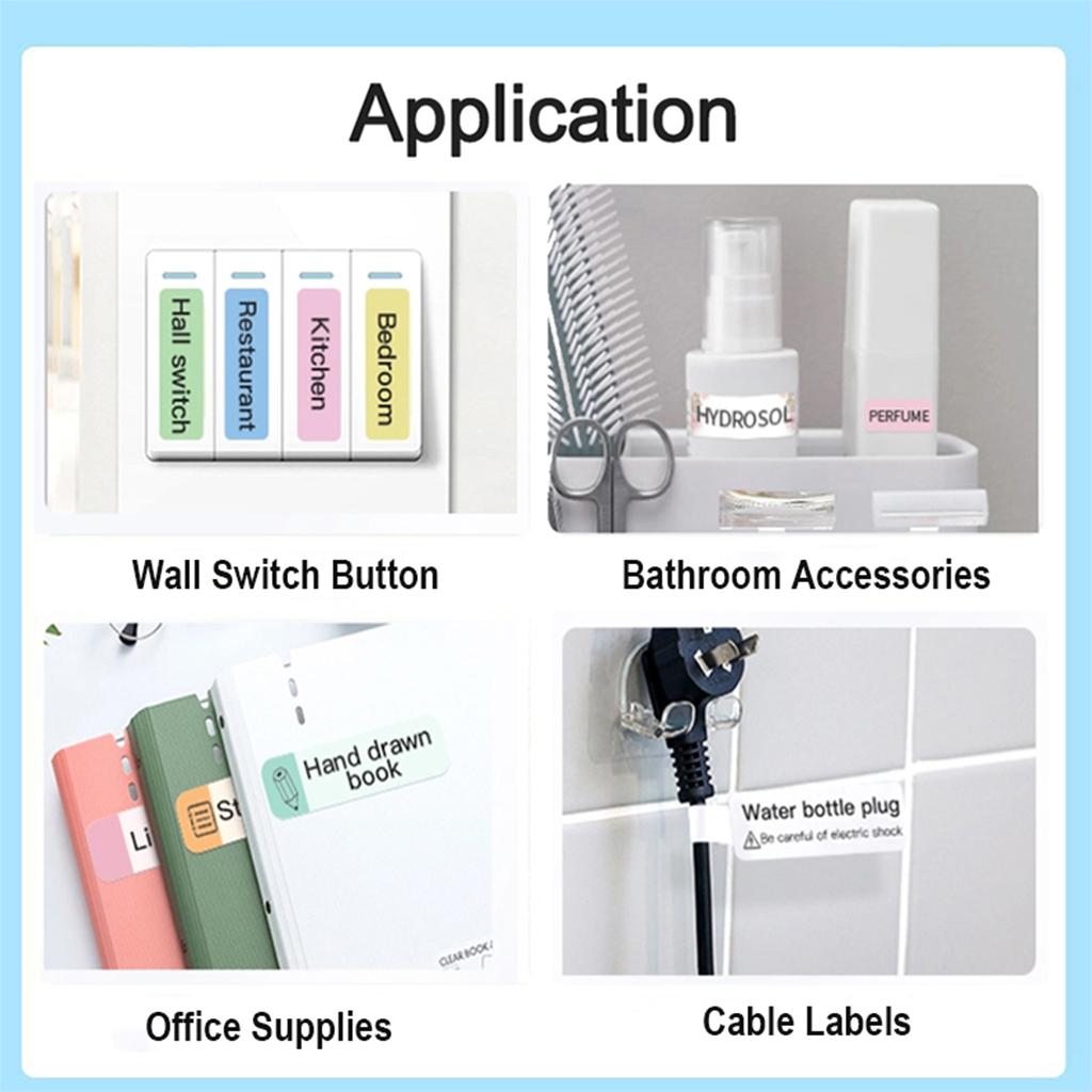 Portable Wireless Thermal Label Printer With 1 Roll White 15x30mm Paper