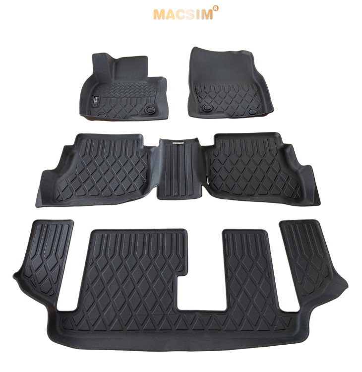 Thảm lót sàn xe ô tô Mazda CX8 (sd) Nhãn hiệu Macsim chất liệu nhựa TPE cao cấp màu đen