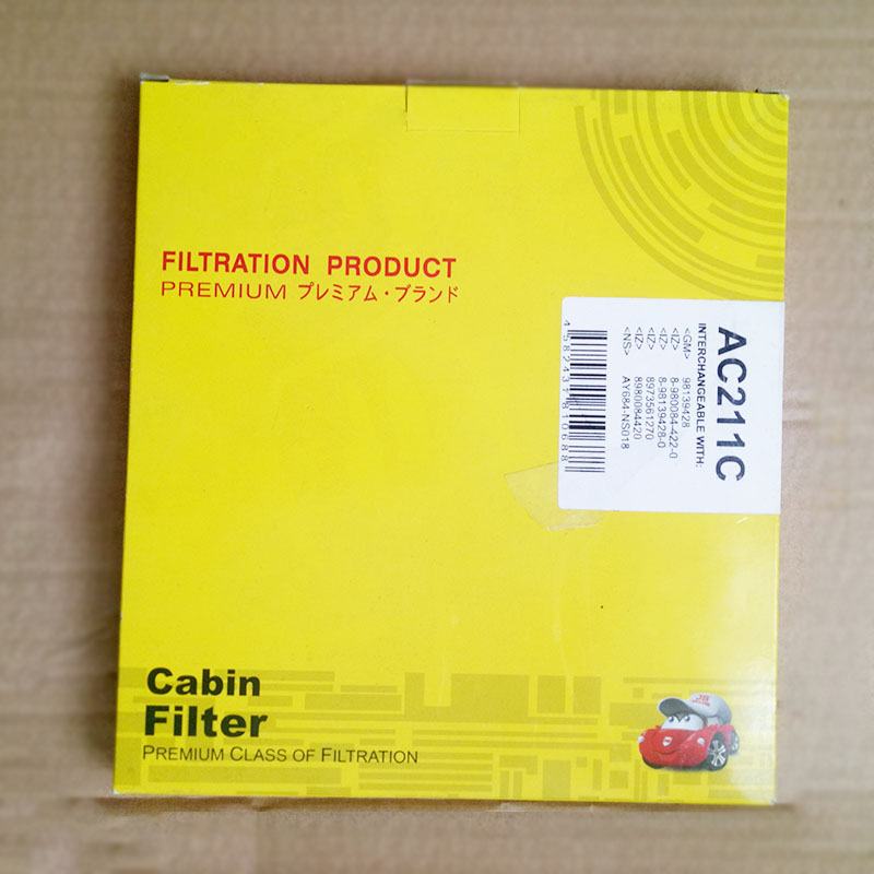 Lọc gió điều hòa than hoạt tính cho xe Isuzu MU-X 3.0 máy dầu 2013, 2014, 2015, 2016, 2017, 2018, 2019, 2020, 2021 mã phụ tùng 8980084420 mã AC211C