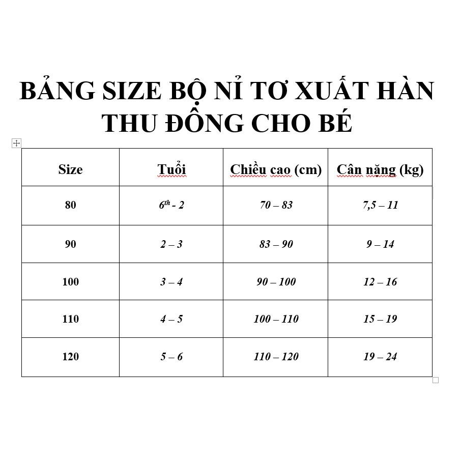 Bộ Nỉ Tơ Hàn Quốc Thu Đông Cho Bé, Bộ nỉ thu đông cao cấp cho bé, Đồ ngủ cho bé, đồ cho bé