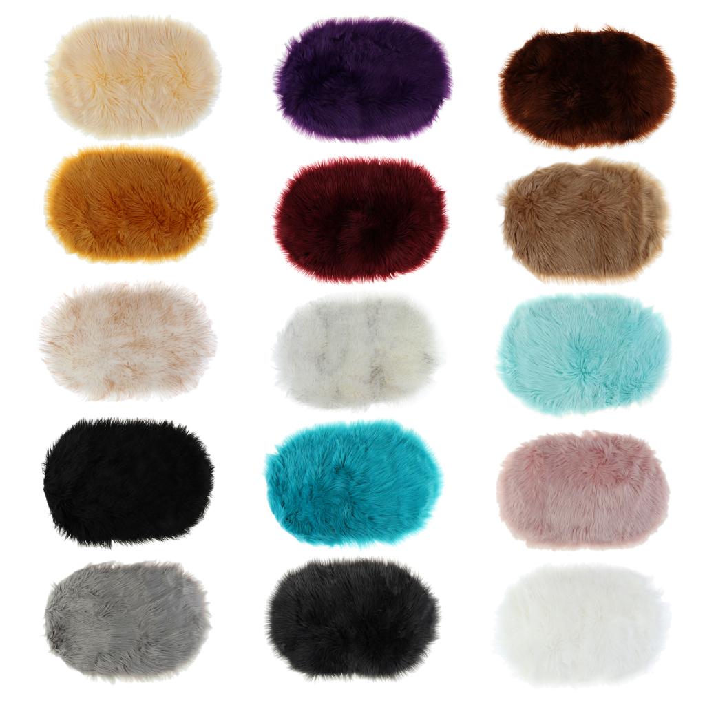 Faux Wool Area Rugs Bedside Floor Mat Plush Sofa Cover Seat Pad