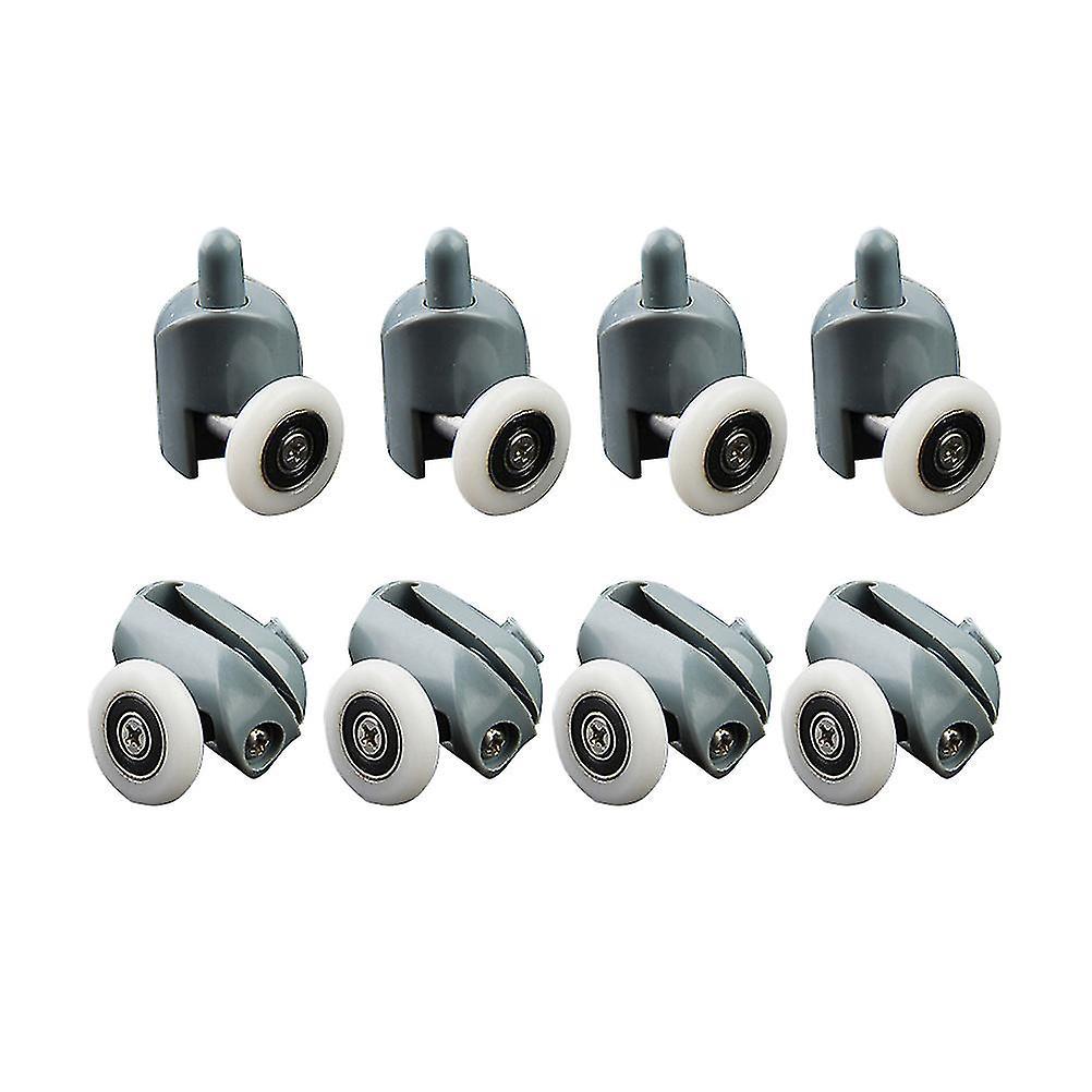 16 cái Thay Thế 25mm Bánh Xe Cửa Nhà Tắm Bánh Xe Đơn Trượt Bao Vây Cửa Chạy Con Lăn Bánh Xe Ròng Rọc-8 Bánh Xe Trên Và 8 Bánh Xe Dưới
